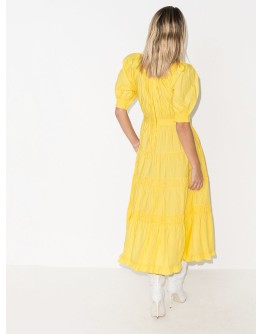 Colette puff sleeve flared dress