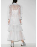 tulle ruffled shirt dress