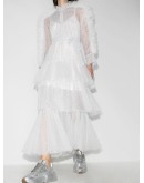 tulle ruffled shirt dress