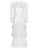 tulle ruffled shirt dress