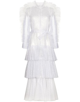 tulle ruffled shirt dress
