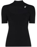 cut-out detail logo T-shirt