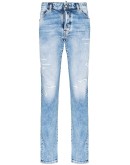 distressed straight leg jeans
