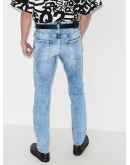 distressed straight leg jeans
