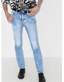 distressed straight leg jeans