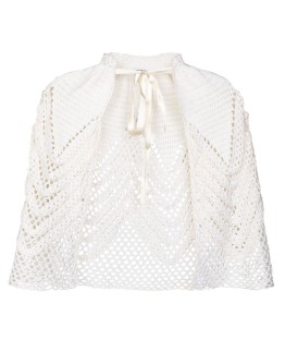 crochet-knit cape jacket