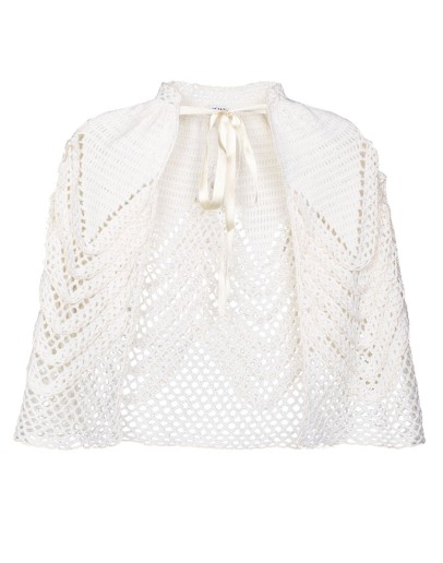 crochet-knit cape jacket