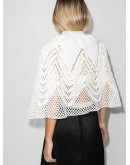 crochet-knit cape jacket