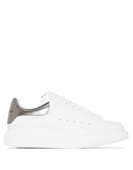 Oversized metallic leather sneakers