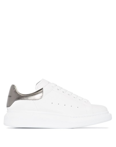 Oversized metallic leather sneakers