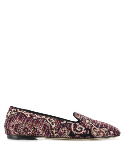 paisley-print flat loafers