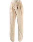 ribbed high-waisted trousers