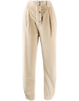 ribbed high-waisted trousers