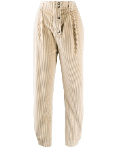 ribbed high-waisted trousers