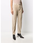 ribbed high-waisted trousers