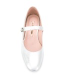 Fach crystal-buckle ballerina pumps