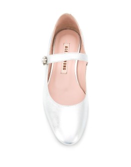 Fach crystal-buckle ballerina pumps