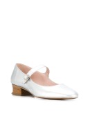 Fach crystal-buckle ballerina pumps