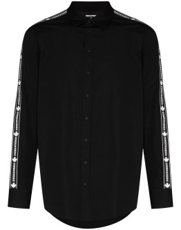 logo-tape buttoned shirt