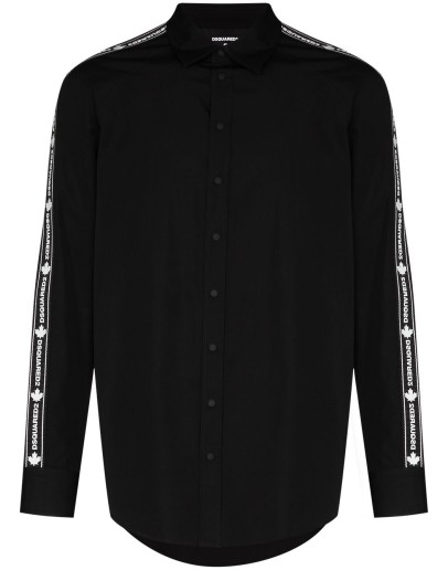 logo-tape buttoned shirt