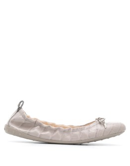 crocodile-effect ballerina shoes
