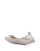 crocodile-effect ballerina shoes