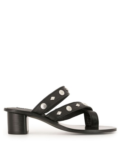 open toe studded loafers