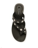 open toe studded loafers