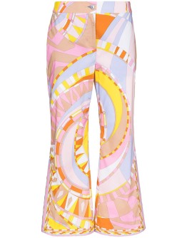 Wally-print cropped flare trousers