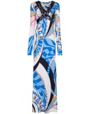 Wally-print sequin-embellished gown