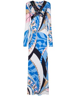 Wally-print sequin-embellished gown
