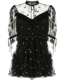 Moon Lover floral embroidered playsuit