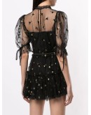 Moon Lover floral embroidered playsuit