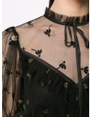 Moon Lover floral embroidered playsuit