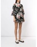 Magic Moment floral-print linen playsuit