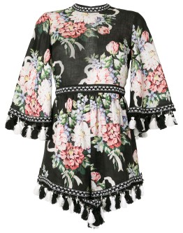 Magic Moment floral-print linen playsuit