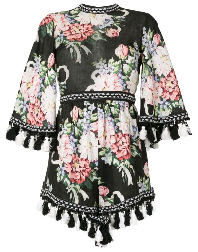Magic Moment floral-print linen playsuit