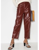 patent-effect cropped trousers