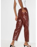patent-effect cropped trousers