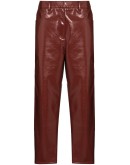 patent-effect cropped trousers