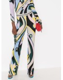 Occhi-print slim-fit trousers