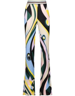 Occhi-print slim-fit trousers