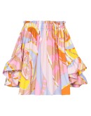 Wally-print draped top