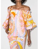 Wally-print draped top