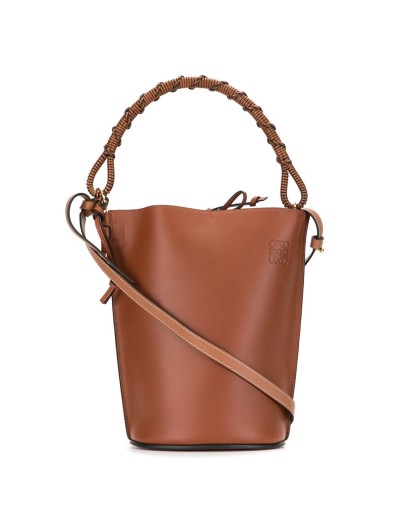 debossed logo bucket bag