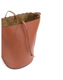 debossed logo bucket bag