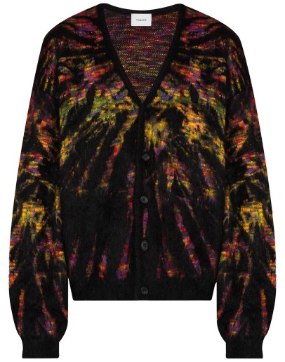 tie-dye jacquard cardigan