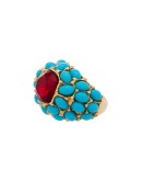Turquoise cabochon dome cocktail ring