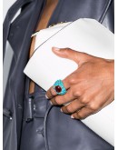 Turquoise cabochon dome cocktail ring