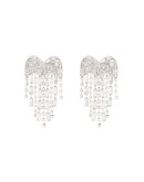 rhinestone heart waterfall drop earrings